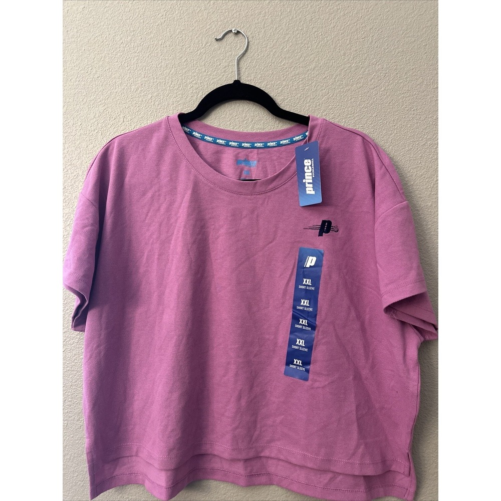 NWT Prince Women's Lilac Pinpointe Oxford Hi-Lo Cropped Pickleball Top Size XXL